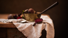 Still life photography of a beetroot