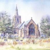 All Saints Church in watercolours by Felicity Jackson