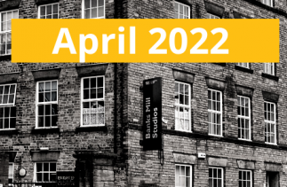 Picture of the Banks Mill building with the text April 2022